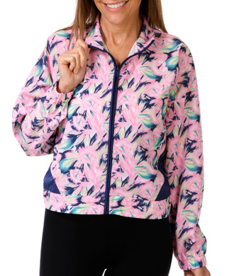 Thumbnail 1: Brisas Brisas Womens Active Woven Full Zip Wispy Floral Jacket 