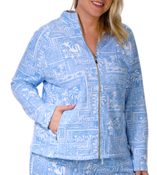 Thumbnail 1: REEL LEGENDS Reel Legends Plus French Terry Full Zip Print Jacket 