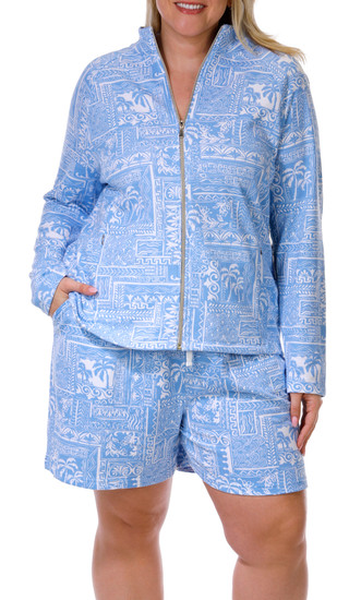 Thumbnail 5: REEL LEGENDS Reel Legends Plus French Terry Full Zip Print Jacket 