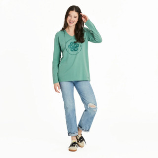 Thumbnail 3: Life is Good Life Is Good Womens Best Things Floral Paw Hoodie 