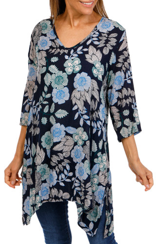 Thumbnail 1: J VALDI J Valdi Womens Floral V-Neck Swim Cover-Up 
