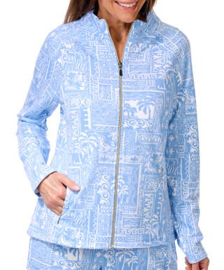 Thumbnail 1: REEL LEGENDS Reel Legends Womens French Terry Full Zip Print Jacket 