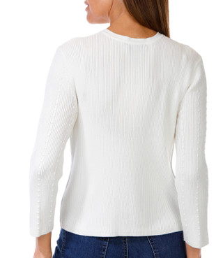 Thumbnail 2: Cable & Gauge Cable & Gauge Womens Long Sleeve Ribbed Cardigan 