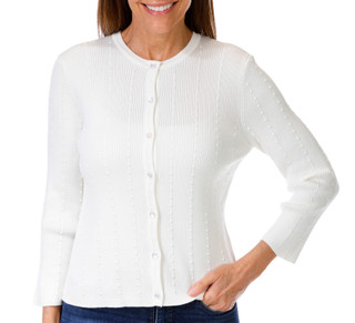Thumbnail 1: Cable & Gauge Cable & Gauge Womens Long Sleeve Ribbed Cardigan 