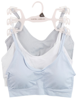 Thumbnail 1: Laura Ashley Laura Ashley Womens 3 Pk Seamless Wire Free Swiss Dot Bra 