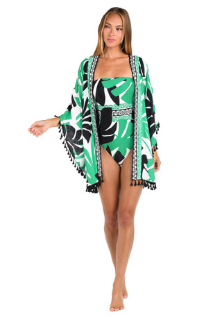 Thumbnail 4: SUNSHINE 79 Sunshine 79 Womens Monstera Bandeau One Piece Swimsuit 
