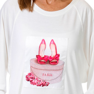 Thumbnail 2: Cyrus Cyrus Womens Long Sleeve Rhinestone Parisian Heels Top 