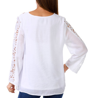 Thumbnail 3: HARPER 241 Harper 241 Womens Long Sleeve Embroidered Neck Top 