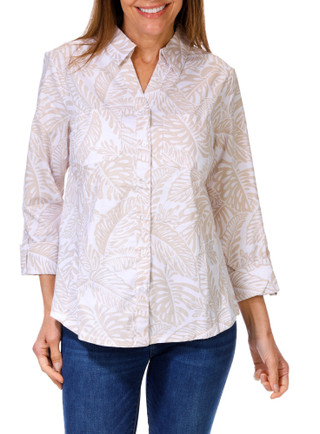 Thumbnail 1: White Tan Stencil Leaves