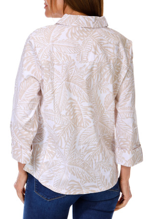 Thumbnail 2: White Tan Stencil Leaves