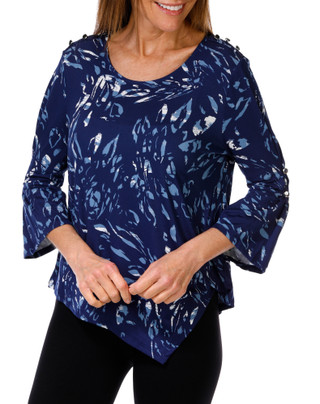 Thumbnail 1: Zac & Rachel Women's Petite Floral Print Top 