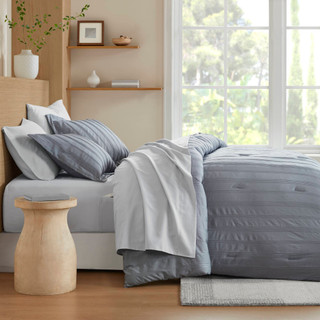 Thumbnail 39: 510 Design 510 Design 5 Pc. Logan Woven Striped Comforter Set 