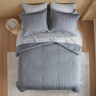 Thumbnail 48: 510 Design 510 Design 5 Pc. Logan Woven Striped Comforter Set 