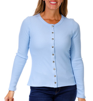 Thumbnail 1: Cyrus Cyrus Womens Long Sleeve Waffle Button Front Cardigan 