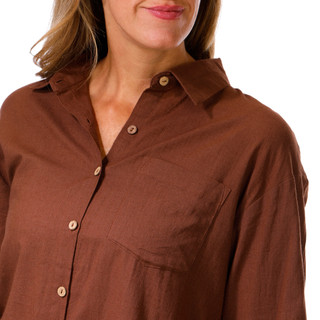 Thumbnail 3: Club Z Club Z Collection Womens 3/4 Sleeve Buttoned Cotton Coverup 