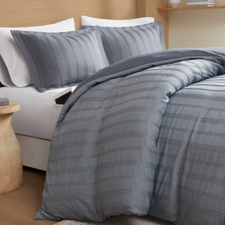 Thumbnail 38: 510 Design 510 Design Logan Woven Striped Duvet Cover Set 
