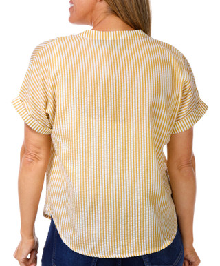 Thumbnail 3: LIV LOS ANGELES Liv Los Angeles Petite Short Sleeve Seersucker Stripe Top 