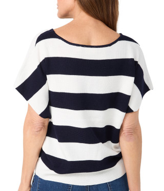 Thumbnail 3: Cyrus Cyrus Womens Short Sleeve Waffle Knit Striped Sweater 
