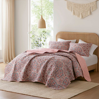 Thumbnail 1: 510 Design 510 Design Valerie Boho Floral Reversible Quilt Set 