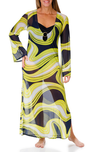 Thumbnail 1: Trina Turk Trina Turk Womens Mesh Maxi Swim Cover Up Dress 