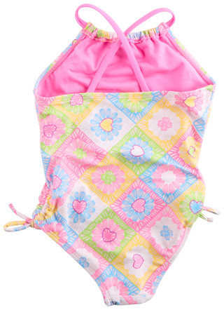 Thumbnail 2: Breaking Waves Breaking Waves Little Girls One Piece Cinched Side Swimsuit 
