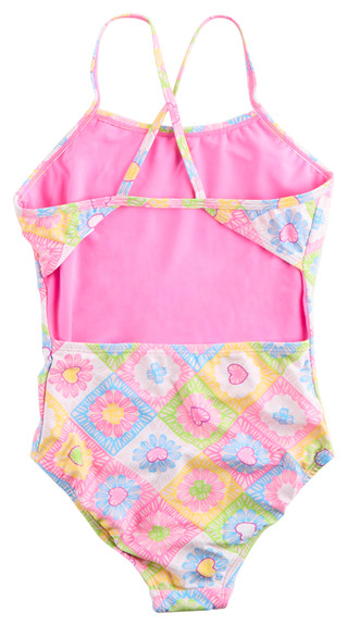 Thumbnail 2: Breaking Waves Breaking Waves Big Girls One Piece Open Back Swimsuit 