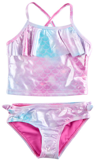 Thumbnail 1: Breaking Waves Breaking Waves Little Girls Two Piece Print Tankini Swimsuit 