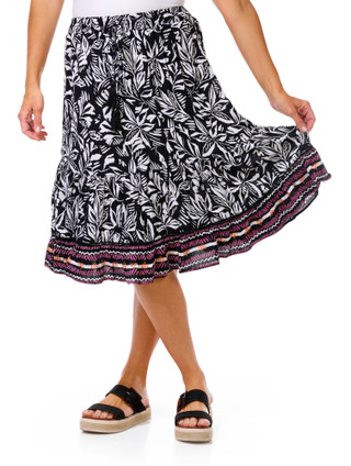 Thumbnail 1: Nostalgia Nostalgia Womens Floral Ruffle Hem Midi Skirt 