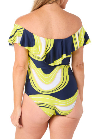 Thumbnail 2: Trina Turk Trina Turk Womens Serena Swirl Off The Shoulder Swimsuit 