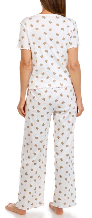 Thumbnail 3: POPPY & CLAY Poppy & Clay Women 2 Pc Heart Cat Pointelle Pajama Pant Set 