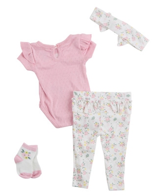 Thumbnail 2: Baby Essentials Baby Essentias Baby Girls 4 Pc Grandma's Girl Bodysuit Set 