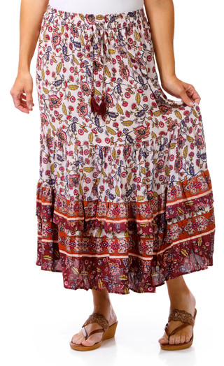Thumbnail 1: Nostalgia Nostalgia Womens Floral Ruffle Hem Maxi Skirt 