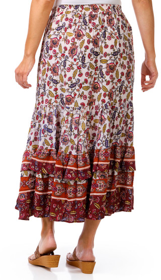 Thumbnail 3: Nostalgia Nostalgia Womens Floral Ruffle Hem Maxi Skirt 