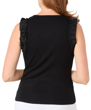 Thumbnail 2: Cyrus Cyrus Womens Sleeveless Ruffle Trim Scoop Tank 