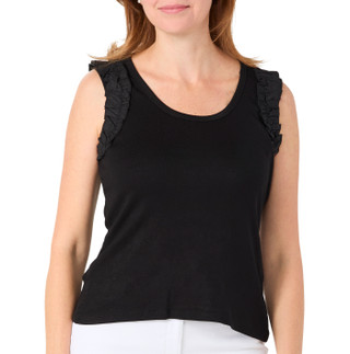 Thumbnail 3: Cyrus Cyrus Womens Sleeveless Ruffle Trim Scoop Tank 