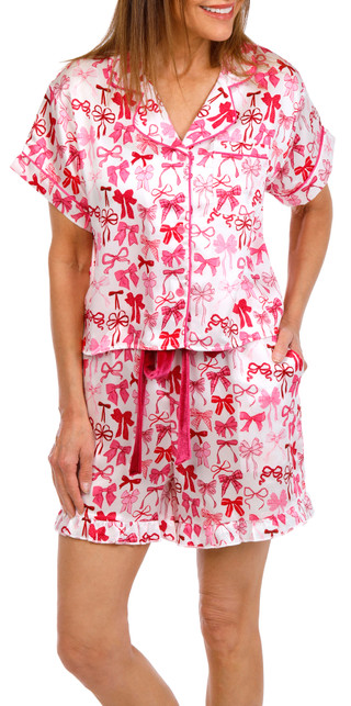 Thumbnail 2: SIMPLY SOUTHERN Simply Southern Womens 2 Pc Satin Bow Print Pajamas 