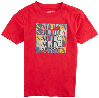 Thumbnail 1: Nautica Nautica Big Boys Short Sleeve Festive Stacked Logo T-Shirt 