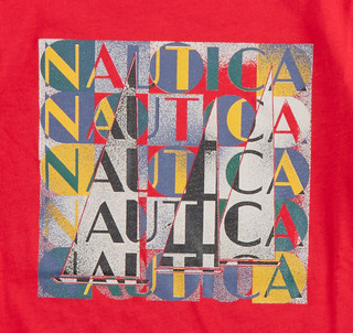 Thumbnail 2: Nautica Nautica Big Boys Short Sleeve Festive Stacked Logo T-Shirt 