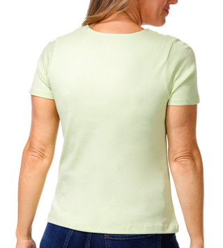 Thumbnail 2: Coral Bay Coral Bay Womens Short Sleeve Grommet Split Neck Top 