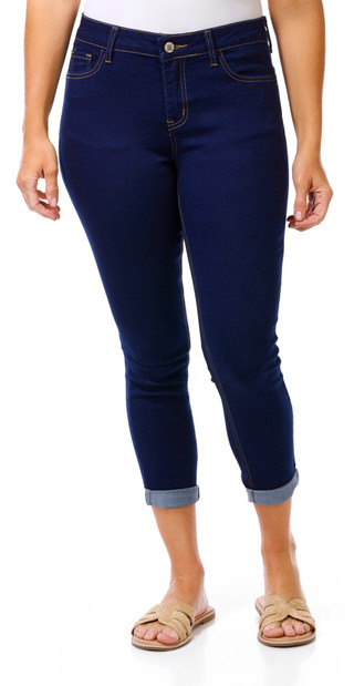 Thumbnail 1: COPPERFLASH Copperflash Petite Denim Roll Cuff Capris 