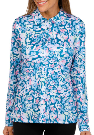 Thumbnail 1: Lillie Green Lillie Green Womens Active Polo Long Sleeve Top 