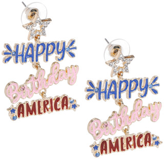 Thumbnail 2: Black Diamond Black Diamond Americana Happy Birthday America Drop Earrings 