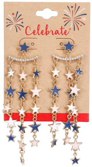 Thumbnail 1: Celebrate Celebrate Americana Starburst Cascade Earrings 