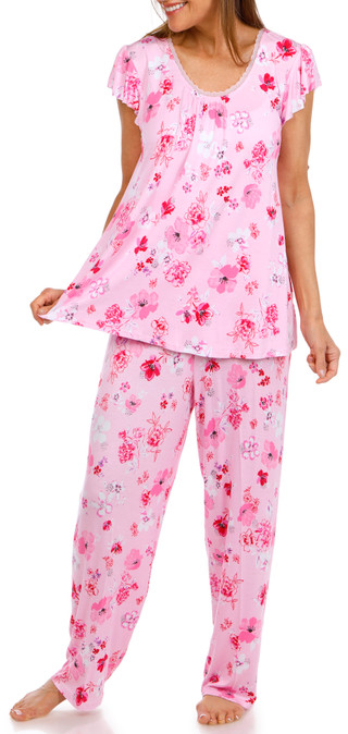 Thumbnail 1: Ellen Tracy Ellen Tracy Womens 2 Pc Short Sleeve Floral Sleepwear Set 