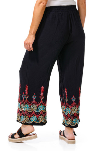 Thumbnail 3: LIV LOS ANGELES Liv Los Angeles Womens Embroidered Trim Flowy Pants 