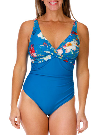 Thumbnail 1: CUPSHE Cupshe Womens Floral V-Neck Wrapped One Piece Swimsuit 