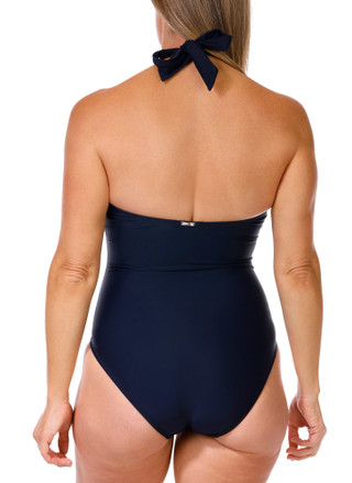Thumbnail 3: Tommy Hilfiger Tommy Hilfiger Womens Plunge Neck One Piece Swimsuit 