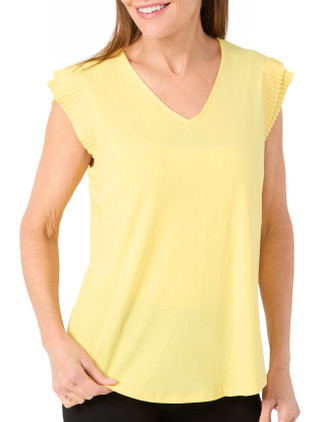 Thumbnail 2: Adrianna Papell Adrianna Papell Womens Short Double Pleated Sleeve Top 