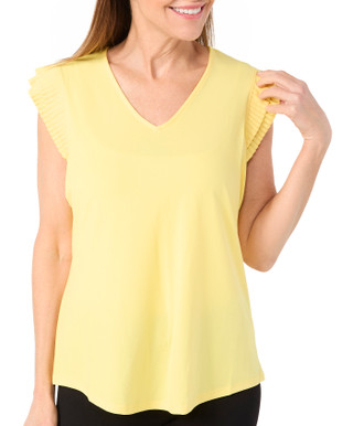 Thumbnail 1: Adrianna Papell Adrianna Papell Womens Short Double Pleated Sleeve Top 