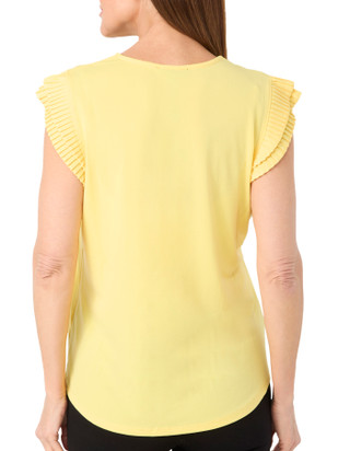Thumbnail 3: Adrianna Papell Adrianna Papell Womens Short Double Pleated Sleeve Top 